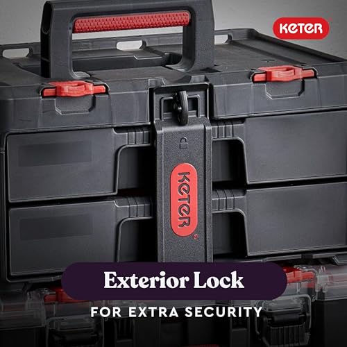 Keter Stack-n-Roll Two Drawer Tool Box for Small Parts and Power Tool Accessories, Fits Keter Modular Tool Storage System - size: 2 Drawer