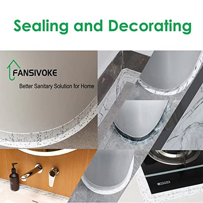 1.5" * 10.5' Kitchen & Bath Tape Caulk Strip Upgraded Acrylic Glue PVC Self Adhesive Waterproof Caulking Tape, Decorative Sealant Trim for Kitchen Sink Toilet Bathtub (Marble) - style: Marble3.2M