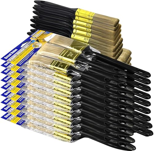 Great Andrew Paint Brushes, 30 PCS Great Value Multi use(3" 2" 1.5" 1" Flat &1.5" Angled) Paint Brush Pack, Paint Brushes Set for Home Furniture Fences Wall Trim - size: 30 Pcs, 1",1.5",2",3"&1.5"a
