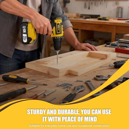 Cordless Drill Set 70PCS, Power Drill Cordless with Battery and Charger, 3/8" Keyless Chuck Electric Drill Tool Kit for Home Repair and DIY Projects, 2 Batteries