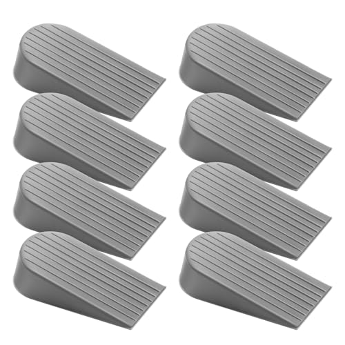 8 Pack Grey Extra Large Door Stopper, High 1.9 inches Big, Prevents Door Gaps & Lock-Outs, Heavy Duty, Sturdy Rubber Stop Wedge - color: Gray, size: Big 8 Pack