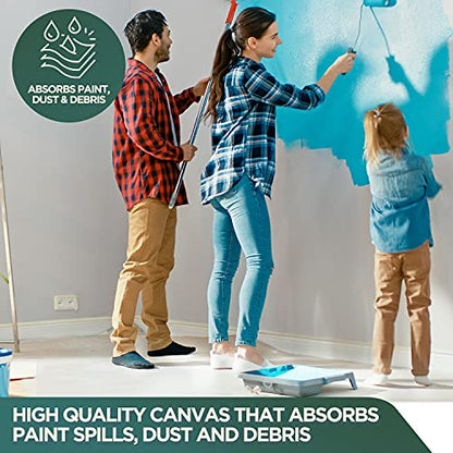 CCS Canvas Drop Cloth for Painting – All Purpose Cotton Duck Cloth Tarp for Curtains, Tablecloths, Backdrops – Washable & Reusable Floor Cover & Dust Sheet for Furniture (4x12 Ft) - size: 4 By 12 Feet