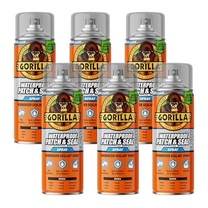 Gorilla Waterproofing Spray, Rubberized Sealant, Clear, 14 Ounce (Pack of 6) - Seals Out Water, Air, and Moisture - color: Clear, size: 6 - Pack
