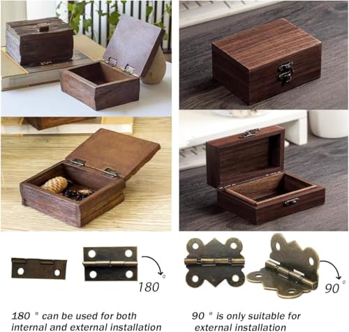 248 Pcs Antique Bronze Hardware Kit, 8 Engraved Hasp Catches, 8 Small Brass Latches, 32 Box Hinges with 200 Screws for Wooden Jewelry Boxes, Cabinets & Furniture Repair - color: 248PCS