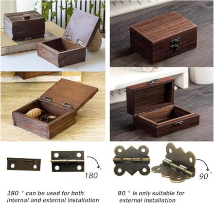 248 Pcs Antique Bronze Hardware Kit, 8 Engraved Hasp Catches, 8 Small Brass Latches, 32 Box Hinges with 200 Screws for Wooden Jewelry Boxes, Cabinets & Furniture Repair - color: 248PCS