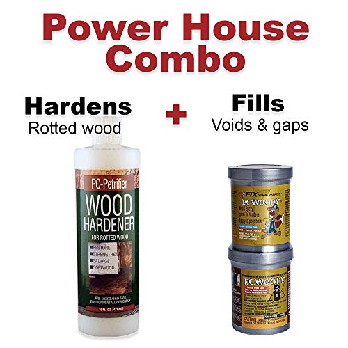 PC-Products Wood Repair Epoxy Paste and Wood Hardener Kit, PC-Woody 6 oz and PC-Petrifier 8 oz - size: Woody (6 oz) & Petrifier (8 oz) Kit, style: PC-Woody Kit
