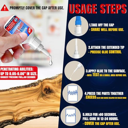 20g Thick CA Glue (3000 CPS), Instant Clear Cyanoacrylate Glue for Wood, Glass, Metal, Paper, Leather, Plastic, Ceramic, Rubber, Jewelry, Woodworking, Hobby Models, and Craft Project - size: Clear/3000CPS