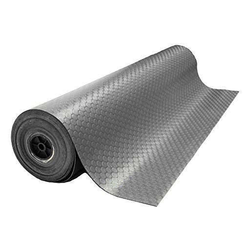 Rubber-Cal Coin-Grip Flooring and Rolling Mat - color: Black, size: 2mm x 4 x 9-Feet