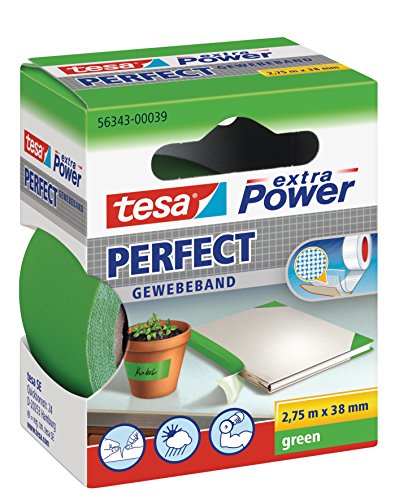tesa UK Ltd tesa UK Extra Power Cloth Repair Tape, 2.75 m x 38 mm - Green - color: Green