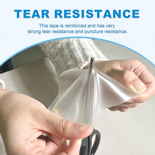 TIANLDD Clear Waterproof Vinyl Repair Tape for Boat Covers,Tents,Tarp,RV Awning，Fabric Repair Tape-3.3IN x 15FT - color: Transparent, size: Vinyl-3.3 in x 15 ft