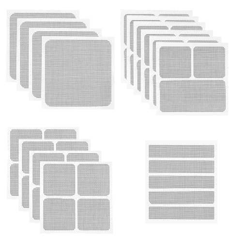 16 Sheets Window Screen Patches Repair Kit Black 4 Sizes Window Screen Repair Kit for Mesh Screen Door High-Strength Adhesive Fiberglass Quick Screen Repair Tape