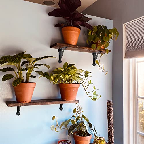 SELEWARE Heavy Duty Shelf Brackets 12 Inch, Deer Shelves Brackets, 300LB Capacity Decorative Metal L Brackets for Floating Shelves, Black Rustic Wall Mount Shelving Bracket with Screws, 4 Pack - size: 12 Inch, style: Deer-4 pack