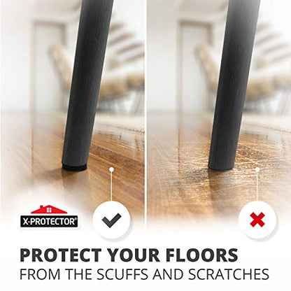 Felt Furniture Pads X-Protector - 48 PCS 1" - Premium Felt Pads Floor Protectors - Furniture Feet Wood Floors Protectors - Prevent Scratches, Annoying Noise & Protect Your Hard Surfaces! (Black) - size: 48 Pcs 1" Black, Round
