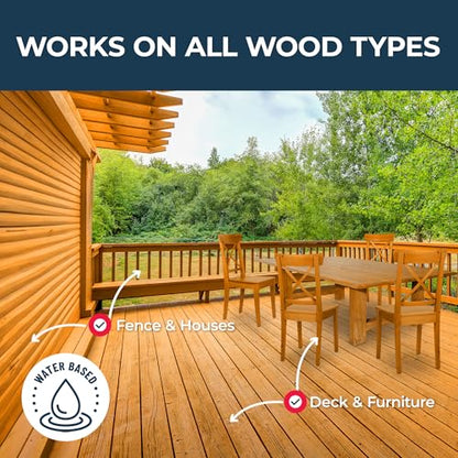Owatrol Aquadecks Wood Stain and Sealer 85 Oz – Honey - Deck Stain and Sealer Waterproof, Outdoor & Exterior Wood Stain and Sealer in One – Water-Based Penetrating Matte Finish - color: Honey