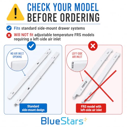 BlueStars 240530601(Left) & 240530701(Right) Refrigerator Pan Hangers, Drawer Slide Rail Replacement, Drawer Hanger – For Kenmore & Frigidaire Refrigerators – Replaces 240460401, 240460501
