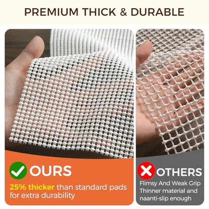 BAGAIL BASICS Round 4 FT Rug Pad Gripper for Hardwood Floors, Non Slip Rug Pads for Area Rugs, Extra Thick Under Rug Padding, Protect Your Rugs & Floors - size: 4' (Round)