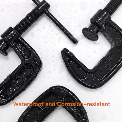 1-Inch C-Clamp Set, Heavy-Duty Cast Iron C-Clamps with 0.8-Inch Throat for Woodworking, Welding, and Building(4Pcs) - color: Black