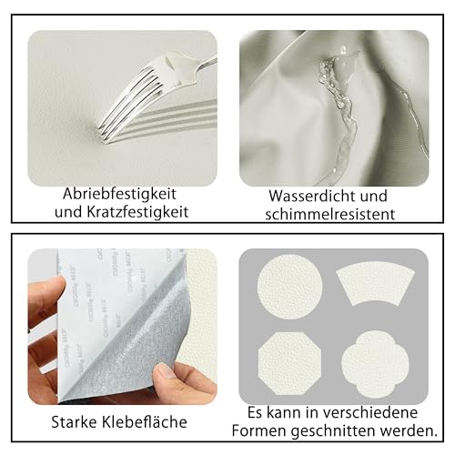 Self Adhesive Leather Repair Patch,8x12 inch Vinyl Repair Kit,Leather Repair Kit for Furniture,Car Seat,Couch,Office Chair,2 Pcs Beige - color: Beige, size: 8*12inch