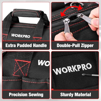 Workpro 12-inch Close Top Wide Mouth Storage Tool Bag, W081020A - size: 12"