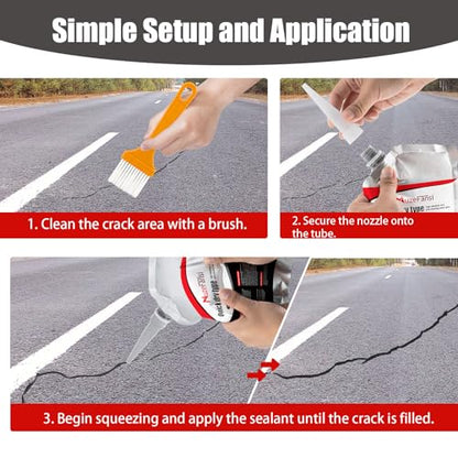 Asphalt Crack Filler, Crack Repair Sealant, Driveway Crack Sealer for Asphalt & Blacktop, Fast-Drying, Weather-Resistant, Easy to Apply Pavement Repair Sealant(4 Pcs,4.4LB) - style: 4 Pcs,4.41LB