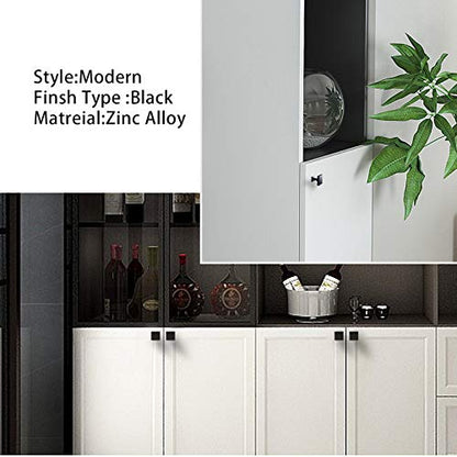 homdiy 10 Pack Black Cabinet Knobs Square Dresser Drawer Knobs - Matte Black Cabinet Knobs Kitchen Cabinet Hardware - color: Black