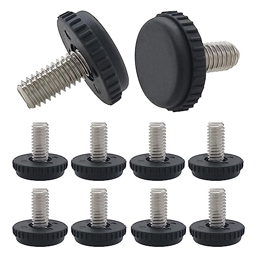 Hooshing 10PCS 1/4-20 Stainless Steel Adjustable Furniture Levelers Screw in Threaded Levenling Feet Glide for Furniture Legs, Table, Chair, Cabinet - size: 1/4"-20