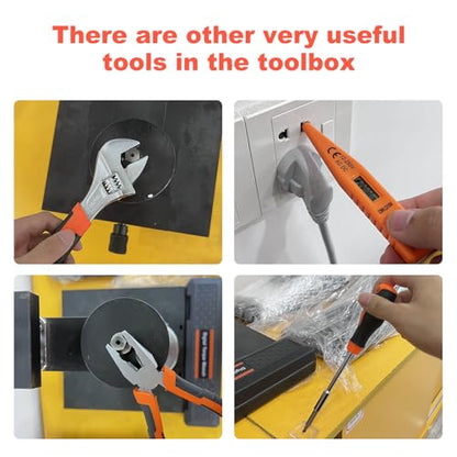 33 Picce Orange Tool Kit with 12V Cordless Drill, Tool Box with Drill, Hand Drill Set for Men Women, Home Tool Kits for House Repair, Handyman, DIY - size: Drill Driver