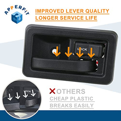 APPERFiT Exterior & Interior Door Handles w/Keepers Compatible with Jeep Wrangler YJ TJ 1991-2002 with Full Doors Replaces 55176382AE 55176383AE 55176477AB 55176476AB - style: 1991-2002 Exterior & Interior Door Handle