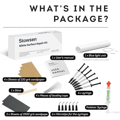 Tile Repair Kit by Stowsen - Also Works as Bathtub Repair Kit I Ideal to Fix Your Broken Chip or Crack on Marble, Corian, Porcelain and Granite Countertops - style: Compact