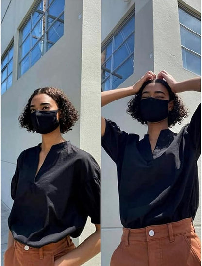 Cotton Face Masks - Made of Premium Organic Cotton, Reusable Washable Soft Cloth Face Masks 3/6 Pk - color: 3 Pack Black