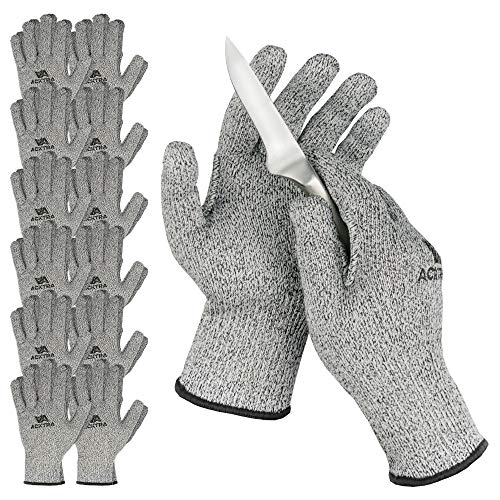 ACKTRA Level 5 Cut Resistant Safety WORK GLOVES, 12 pairs - size: X-Large (Pack of 12), style: No Coating