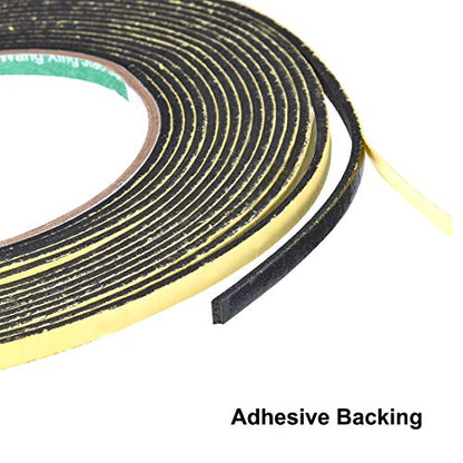 uxcell Sealing Foam Tape 5mm Wide 2mm Thick 5m/16.4ft Long, Self Adhesive Weather Strip for Window Door Insulation, Pack of 2 - size: 5mmx2mmx5m