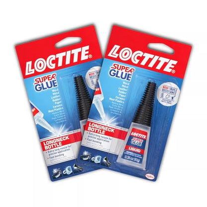 Loctite Super Glue Liquid Longneck Bottle, Clear, 0.35 fl oz Bottle, 2 Pack - Superglue for Plastic, Wood, Metal, Crafts & Repair, Cyanoacrylate Adhesive Instant Glue, Quick Dry - size: 0.35 fl oz (Pack of 2)