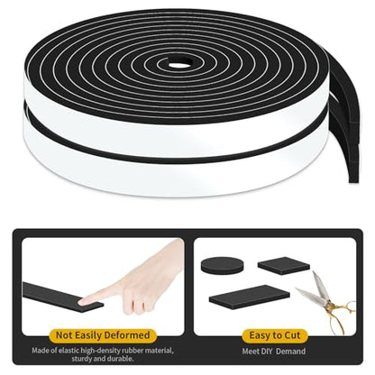 Weather Stripping,1/2" Wide x 1/4" Thick x 26Ft,Weather Stripping Door Seal,High Density CR Foam Tape for Door, Front Door Frame, Windows,Sliding Door (Black, 1/2 in x 1/4 in x 26Ft) - size: 1/2 In x 1/4 In x 26Ft
