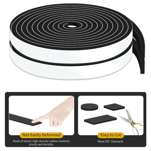 Weather Stripping Door Seal,Door Insulation Strip,Soundproof,Cold Insulation,High Density CR Foam Insulation Tape for Door, Front Door Frame, Windows,Sliding Door (Black,1/2 in x 1/4 in x 52Ft) - size: 1/2 In x 1/4 In x 52Ft