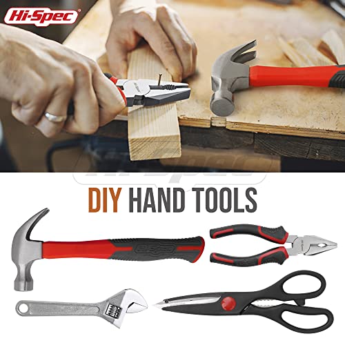 Hi-Spec 54pc Red Household Tool Kit – Essential DIY Hand Tool Set with Toolbox for Home, Garage, Office, Basic Repairs, First Apartment, New Home & Everyday Home Improvement - color: Red, size: 54 Piece