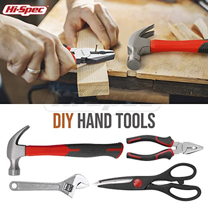 Hi-Spec 54pc Red Household Tool Kit – Essential DIY Hand Tool Set with Toolbox for Home, Garage, Office, Basic Repairs, First Apartment, New Home & Everyday Home Improvement - color: Red, size: 54 Piece