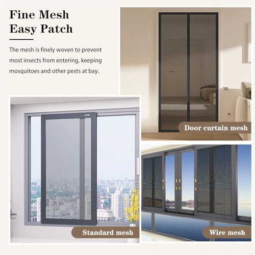16 Sheets Window Screen Patches Repair Kit Black 4 Sizes Window Screen Repair Kit for Mesh Screen Door High-Strength Adhesive Fiberglass Quick Screen Repair Tape