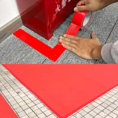 Duct Tape Red, 2 Inches x 32 Yards, Heavy Duty Waterproof, Strong, Durable, Easy-Tear by Hand, Residue-Free for Home Repairs, Industrial, Fixed Carpet Edge, DIY Projects - color: Red