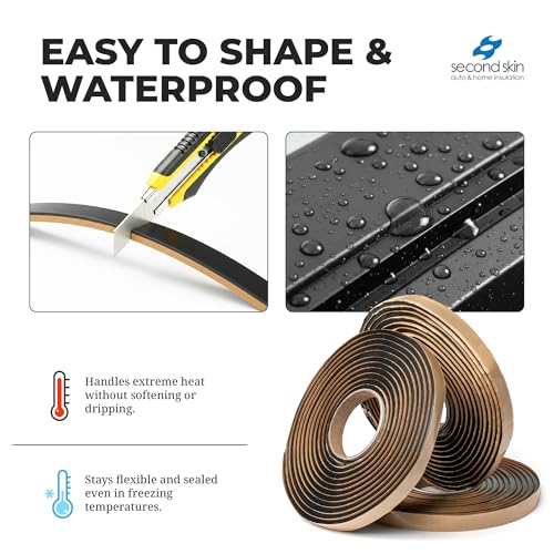 Second Skin Butyl Tape – 20 Roll (20ft x 1/2” x 1/4”) | Black Butyl Sealant Tape for RV, Auto, Marine, Headlight Repair, Window Glazing Tape | Weatherproof & Waterproof, Indoor & Outdoor, Made in USA - size: 20 Butyl Tape