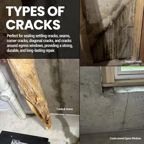 RadonSeal PRO Foundation Crack Repair Kit (30 ft) – Polyurethane Injection Foam for Basement & Concrete Wall Leaks
