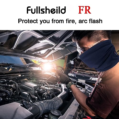 Fullsheild FR Flame Resistant Face Mask Full Cover Neck Gaiter Snood for Welding Hunting Army Military Working - color: Navy-winter Fleece