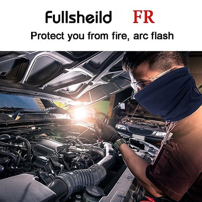 Fullsheild FR Flame Resistant Face Mask Full Cover Neck Gaiter Snood for Welding Hunting Army Military Working - color: Navy-winter Fleece