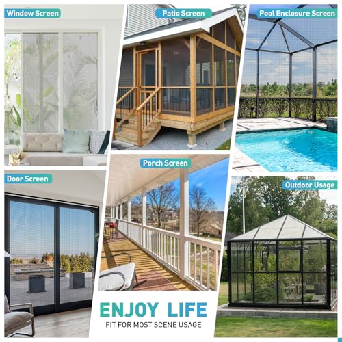 Window Screen,28x32Mesh High Visibility Window Screen Mesh Roll,37.4IN x 16.4FT Polyester Screen Replacement Repair Kit for Window, Door,Patio,Porch - size: 28x32 Mesh