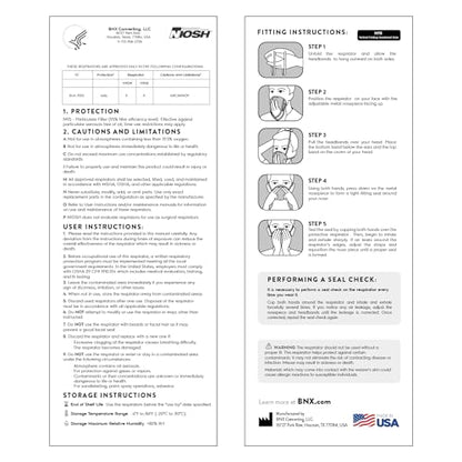 AccuMed BNX N95 Mask Black NIOSH Certified MADE IN USA Particulate Respirator Protective Face Mask (20-Pack, Approval Number TC-84A-9315 / Model H95B) Black - color: 20-pack Black