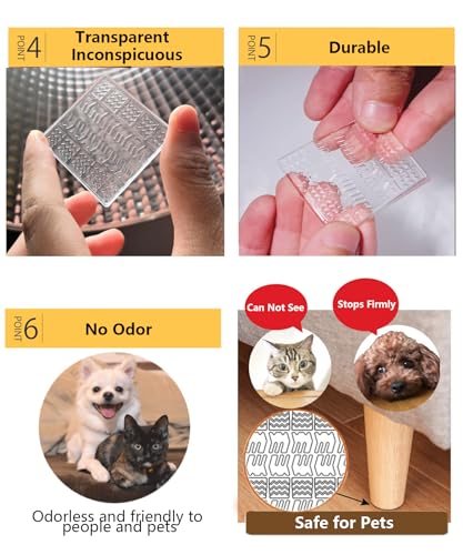 Clear Non Skid Furniture Grippers, 12 PCS Rubber Non Slip Furniture Pads, Self Adhesive Anti Slip Furniture Pads, Anti Slide Hardwood Floors Protectors for Keep Couch Stoppers (2.36 inch Square) - size: 2.36 inch Square