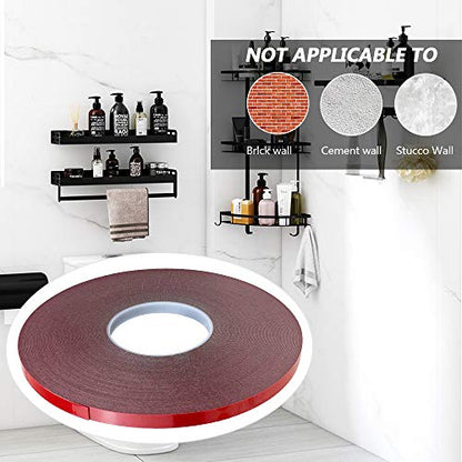 DGSL Double Sided Tape Heavy Duty - 0.39" x 108 FT, Waterproof Removable Adhesive Mounting Tape, Strong Double Stick Foam Tape for LED Strip Lights, Automotive, Home Office Decor, Black - size: 0.39 In x 108 Ft