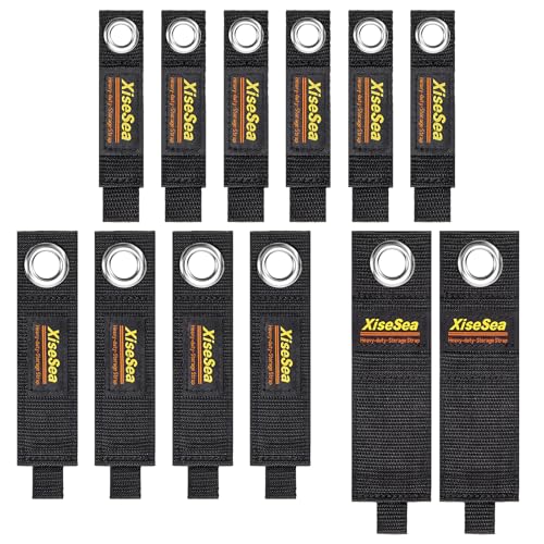 12-Pack Heavy Duty Storage Straps, Hook and Loop Storage Straps with Handle – Adjustable Cord Organizer for Garage, RV, Boat, Cords, Hoses, Rope, and Camping (A-12) - size: A-12pcs
