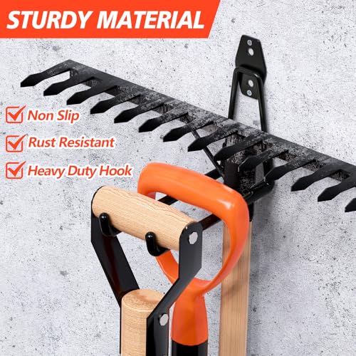 20 Pack Heavy Duty Garage Hooks,Solid Steel Wall Mount Hangers,with Anti-Slip Coating,for Hanging and Organising Ladder,Bike,Ropes,Broom,Garden,Yard and Power Tools - color: 20 Pack Black