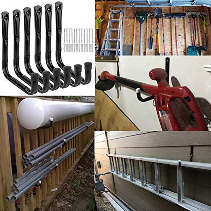 Ladder Storage Hook, Garage and Garden Storage Utility Hook, Heavy Duty Jumbo Arm Hanger - size: 8.7Inch x 9.5Inch